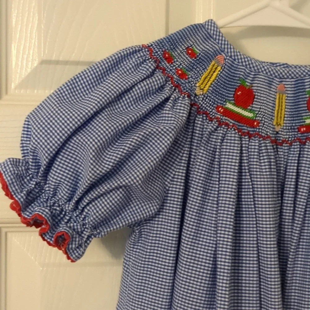 Silly Goose Back to School Smocked Dress - Picture 3 of 7